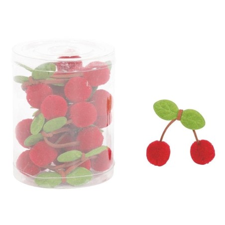 Cerise tissu 6cm Rouge et vert