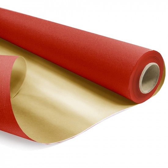 Rouleau Duo Kraft Recto/Verso Rouge/Or 0,79x40m