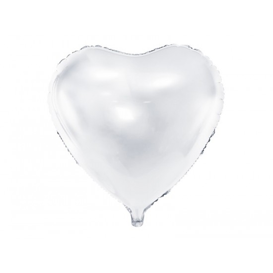 Ballon en forme de coeur couleur blanc brillant H45cm