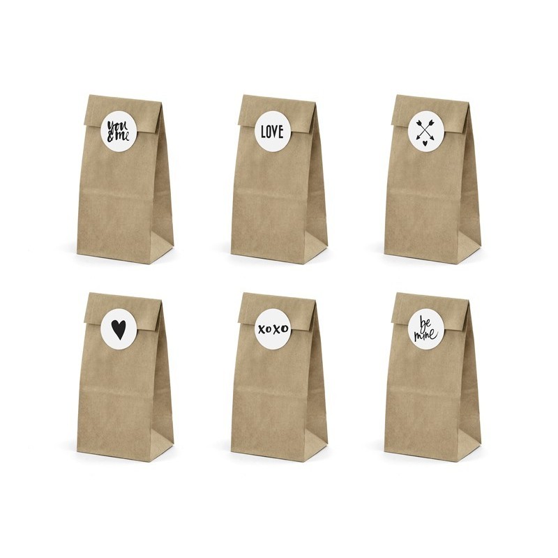 Sachet kraft avec stickers "Love"