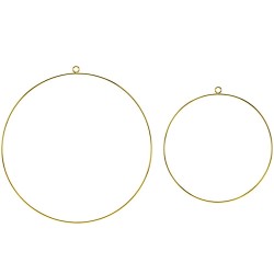 Anneaux en métal Or ø20 et 28cm  2 pièces +