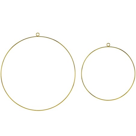 Anneaux en métal Or ø20 et 28cm- Set 2 pièces