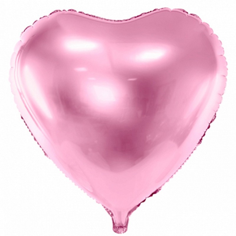 Ballon coeur métallique rose 61cm