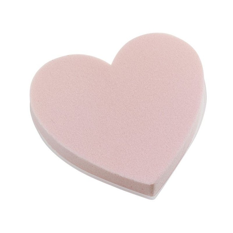 Coeur Plein en Mousse Couleur Rose Dragée avec Base en Plastique transparent 18cm - OASIS - Lot de 2 pièces