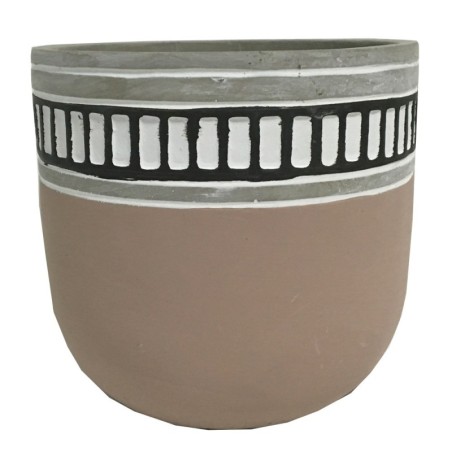 Cache pot en ciment couleur rose avec bordure à motif rectangulaire 10,5x10,5x10cm Cache pot en ciment couleur rose avec bordure à motif rectangulaire 10,5x10,5x10cm