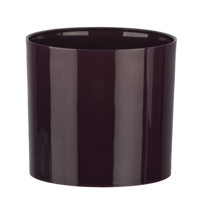 Cache pot en plastique "Cylindre" couleur violet Ø11cm H9,5cm