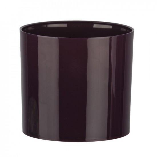 Cache pot en plastique "Cylindre" couleur violet Ø9cm H8cm