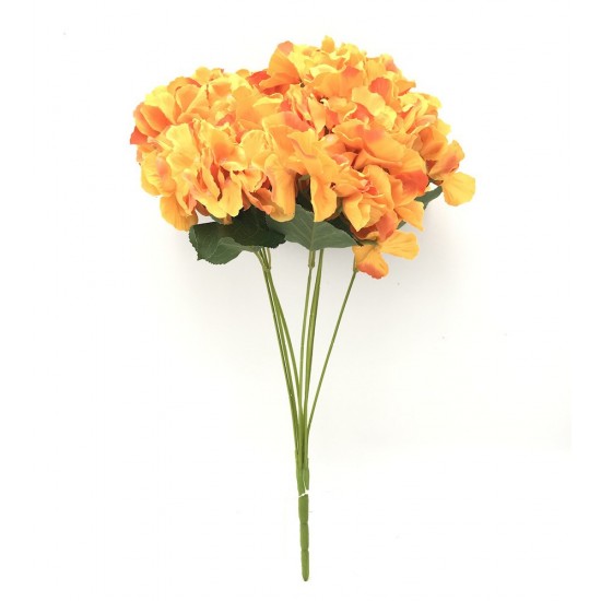 Piquet hortensia artificiel orange 50cm