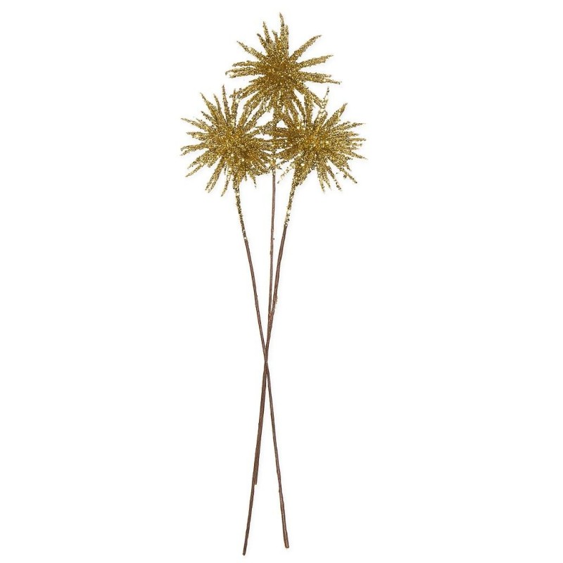 Chardon artificiel or pailleté 13 cm 6 pièces ++ Chardon artificiel or pailleté 13 cm 6 pièces ++