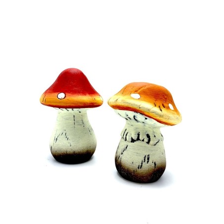 Champignon déco rouge 12x12xH17,5cm ++