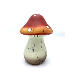 Champignon déco rouge 12x12xH17,5cm ++
