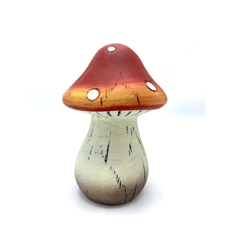 Champignon déco rouge 12x12xH17,5cm ++