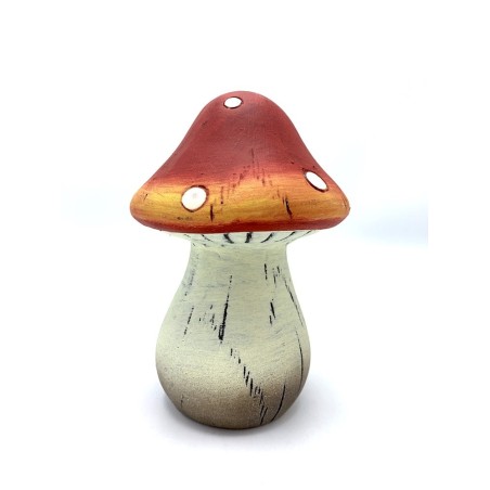 Champignon déco rouge 12x12xH17,5cm ++