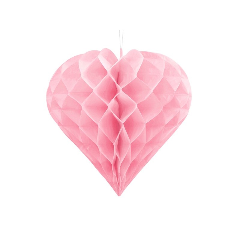 Coeur en papier rose 30cm