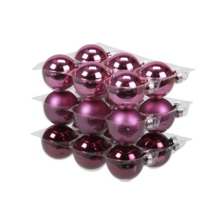 Lot de boules de Noël 18 pièces en rose 40 mm