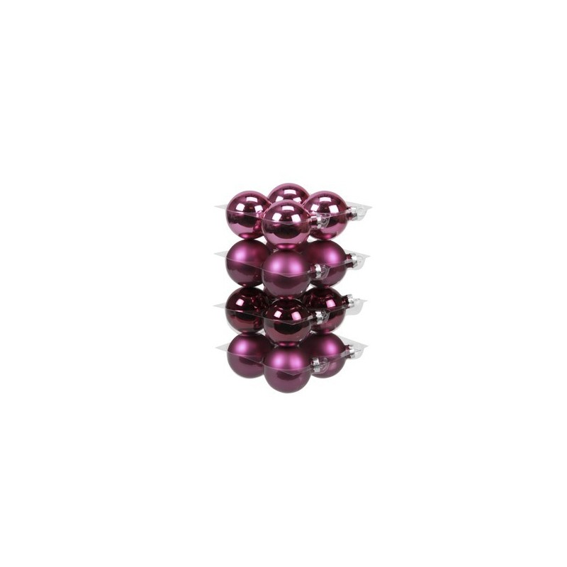 Lot de boules de Noël 16 pièces en rose 57 mm Lot de boules de Noël 16 pièces en rose 57 mm