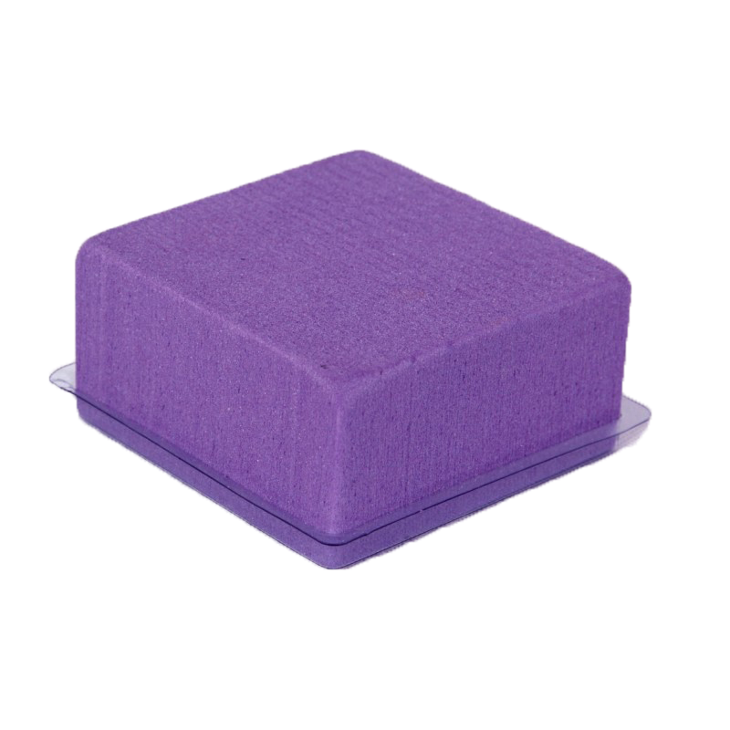 Mousse demi-cube Violet avec Base Plastique 10x5cm 2 pièces - Oasis Rainbow