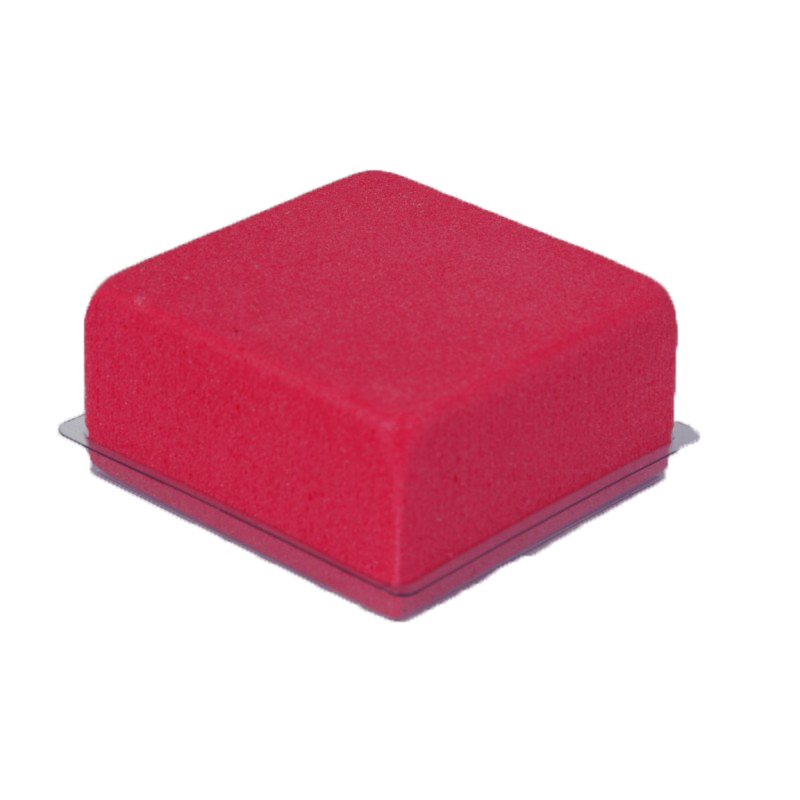 Mousse demi-cube Rouge avec Base Plastique 10x5cm 2 pièces - Oasis Rainbow