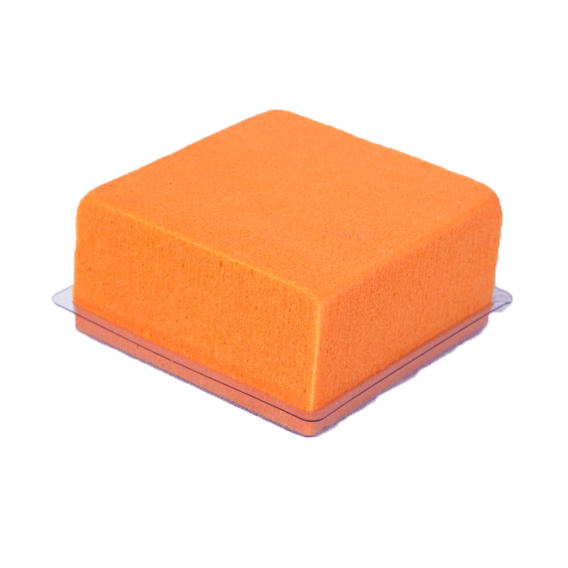 Mousse demi-cube Orange avec Base Plastique 10x5cm 2 pièces - Oasis Rainbow