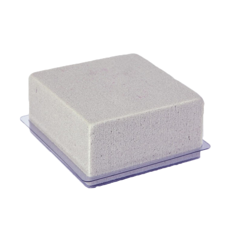 Mousse demi-cube Argent avec Base Plastique 10x5cm 2 pièces - Oasis Rainbow