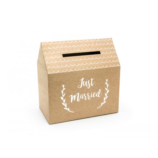 Urne à enveloppes en carton "Just Married" 30x30,5x16,5 cm
