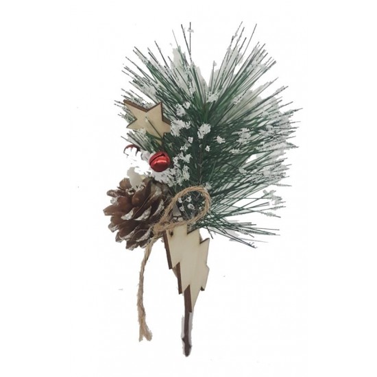 Branche de Sapin avec décoration de Noël sur pic