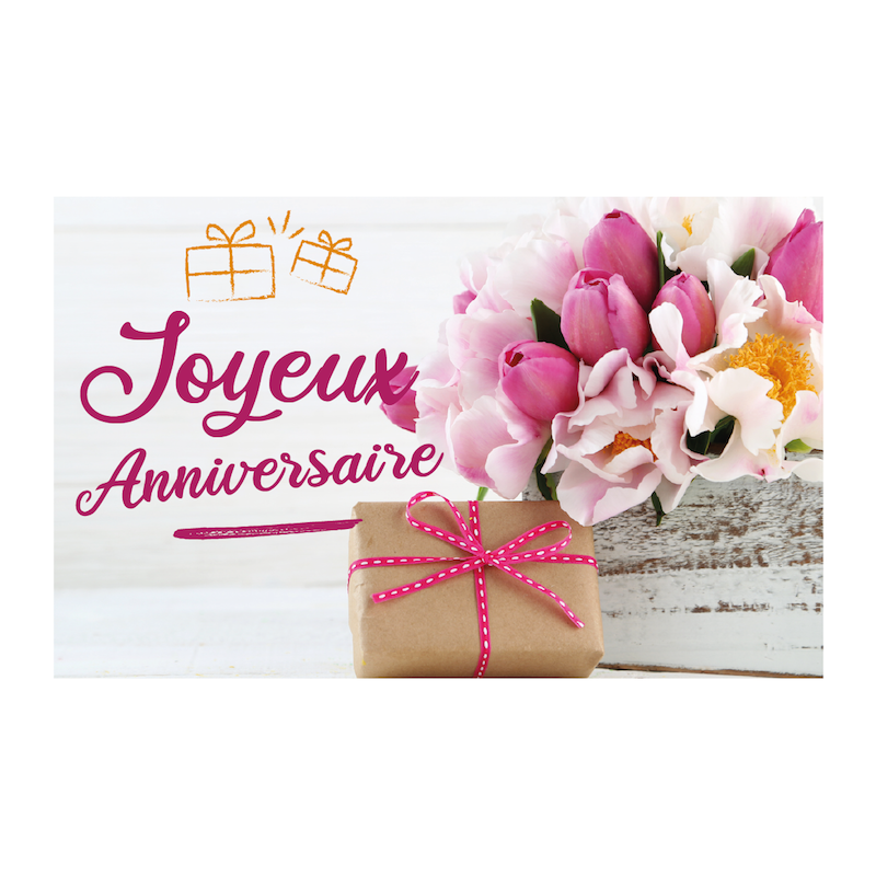Carte message avec enveloppe "JOYEUX ANNIVERSAIRE" ++
