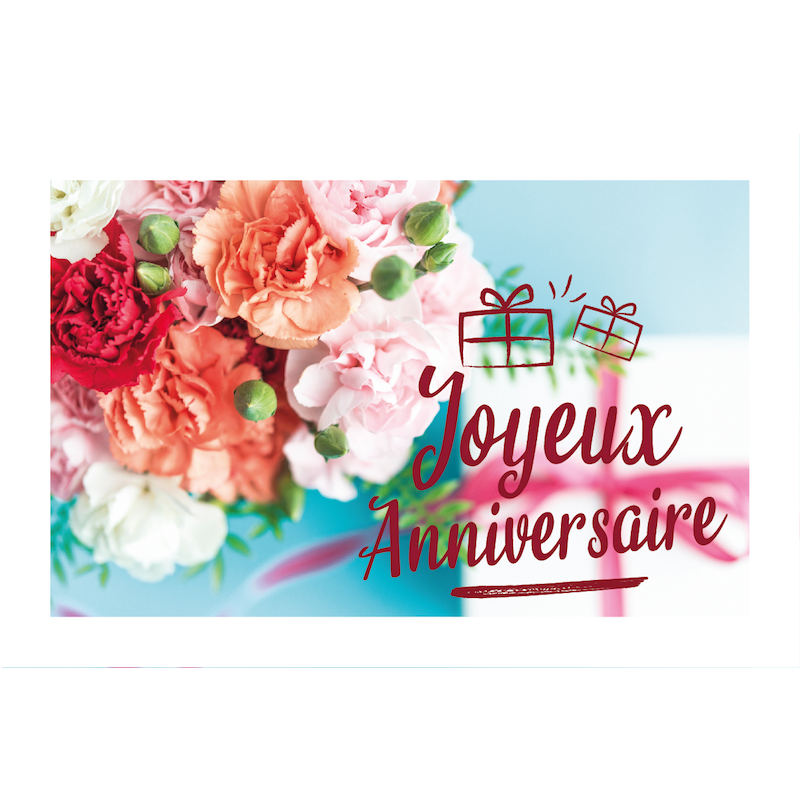 Carte message avec enveloppe JOYEUX ANNIVERSAIRE