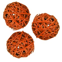 Boule en Osier "Brunch Ball" Orange ø4cm Lot de 20 pièces +