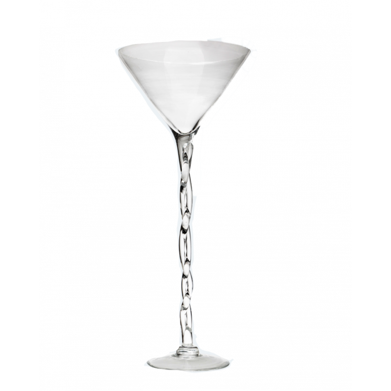 Vase martini avec pied torsadé H 50cm