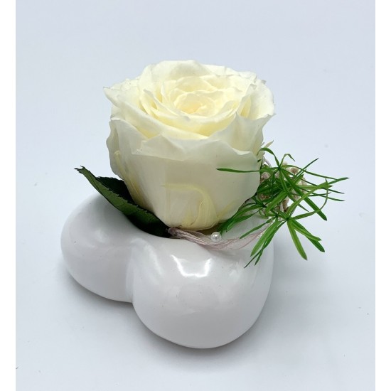 Composition florale décorative - Socle coeur - Passion - Champagne ∅8,5