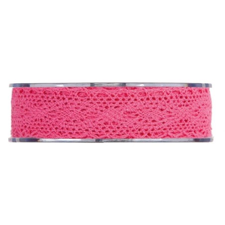 Ruban dentelle  25mm x8m Rose Fuchsia