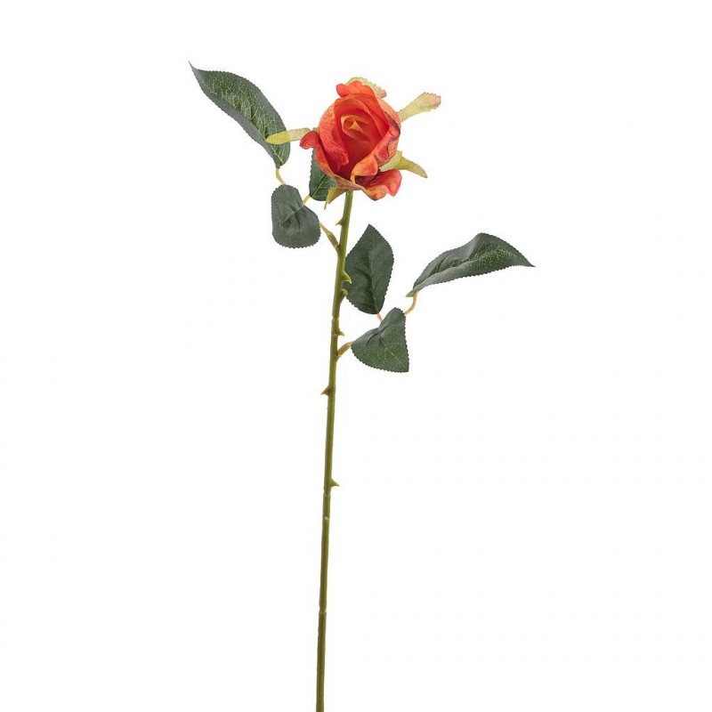 Bouton de rose artificiel Noémie Orange 56cm