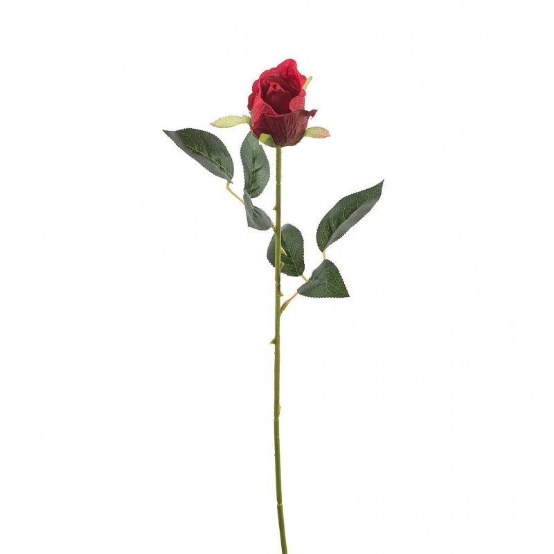 Bouton de rose artificiel Noémie Rouge 56cm