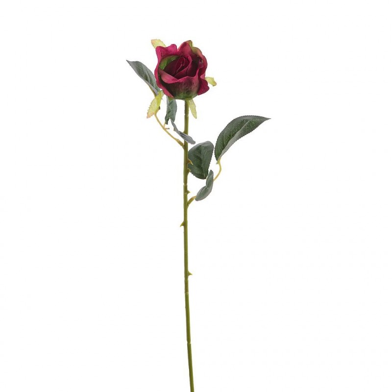 Bouton de rose artificiel Noémie Rouge Foncé 56cm
