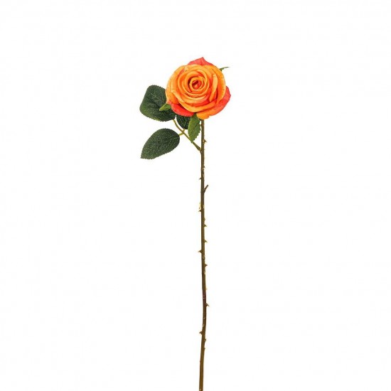 Rose artificielle Clémence orange - 66 cm