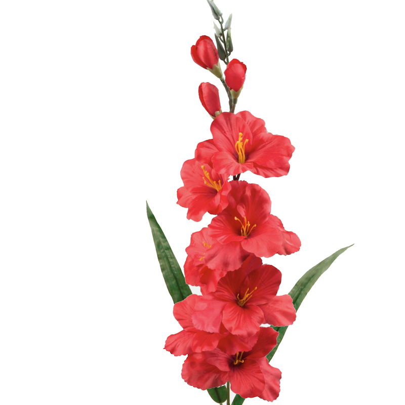 Fleur Glaïeul en satin rouge Artificielle H 79cm