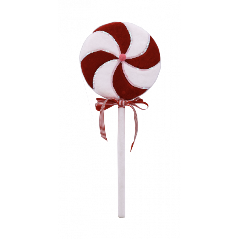 Sucette Lollipop Rouge et Blanc ø28cm H 64cm