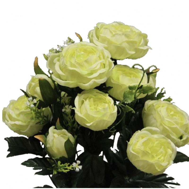Piquet de Renoncule Artificiel Colette Vert Pastel ++