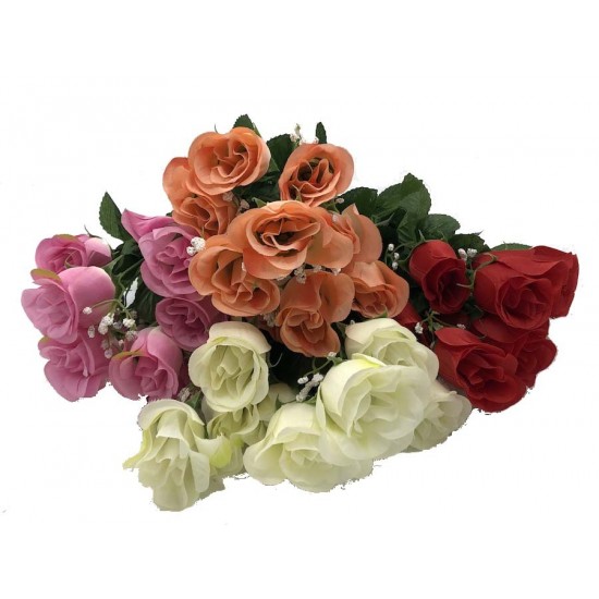 Piquet Rose et Gypso Viviane -Assortiment Rouge Orange Crème et Rose-