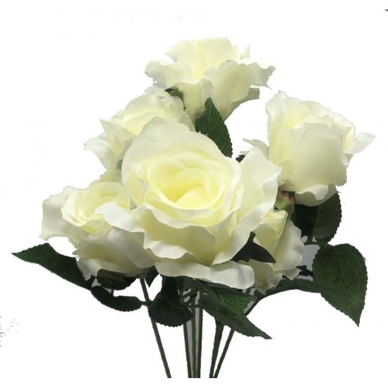 Piquet de Rose Artificiel Margaret Crème 58cm