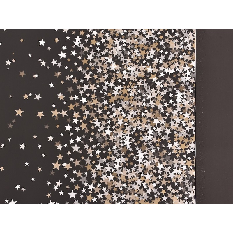 Rouleau de papier Noir motif Étoiles 0,7x40m
