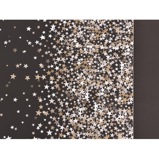 Rouleau de papier Noir motif Étoiles 0,7x40m