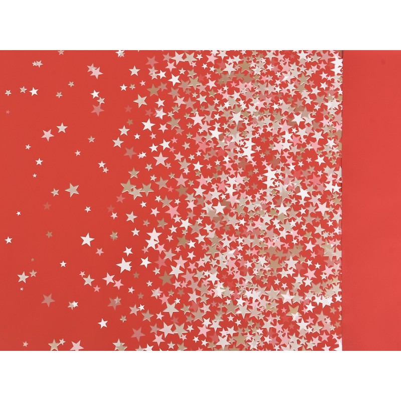 Rouleau de papier Rouge motif Étoiles 0,7x40m