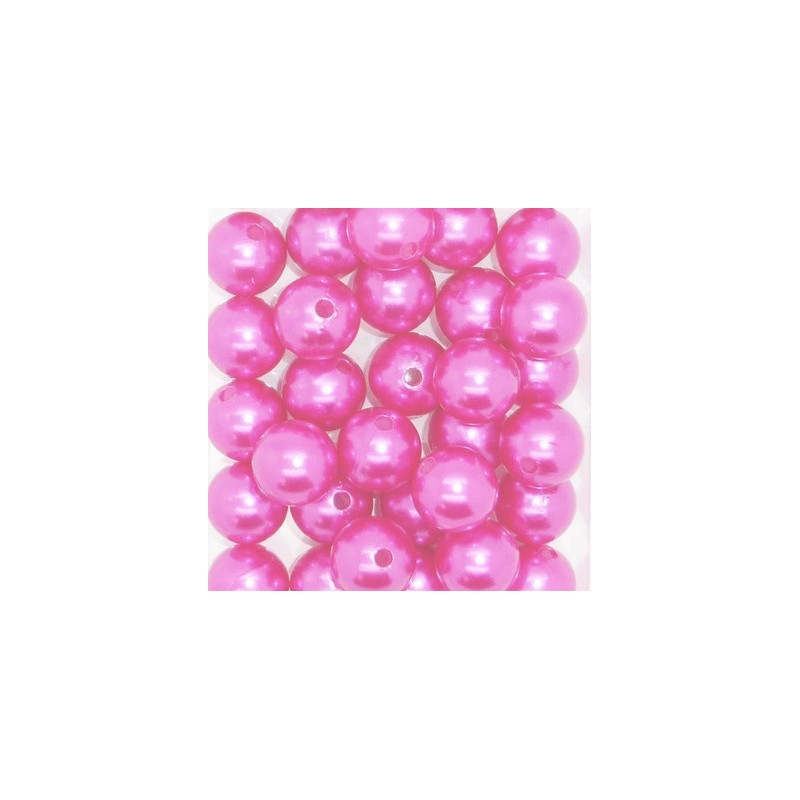 Perles 10mm x 115 Pièces Fuchsia