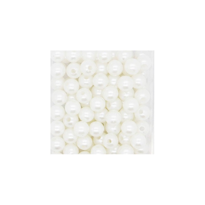 Perles 10mm x 115 Pièces Blanc