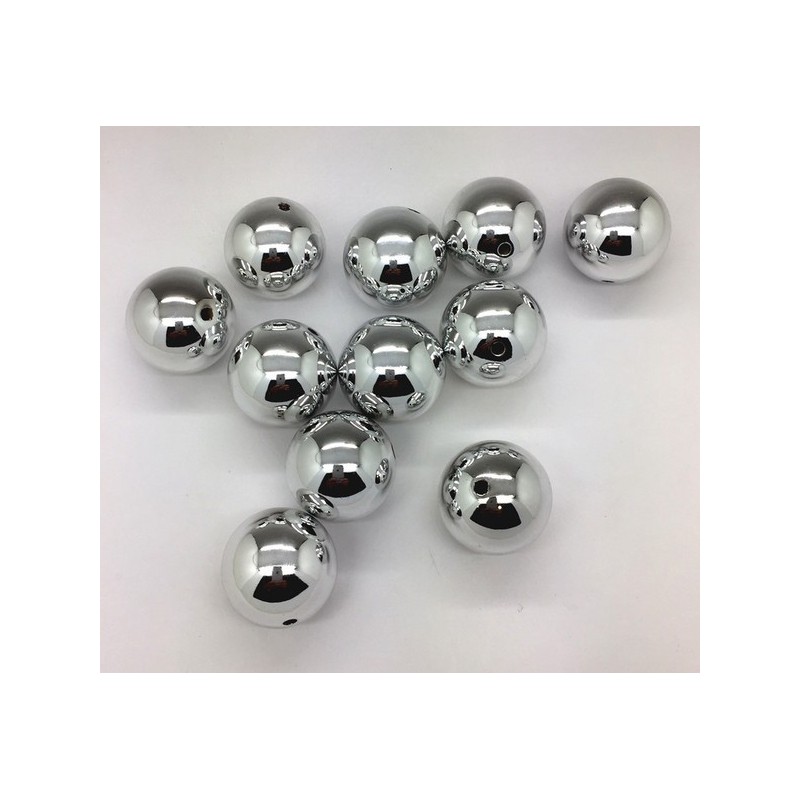 Perles Argent 14mm x 72 Pièces ++