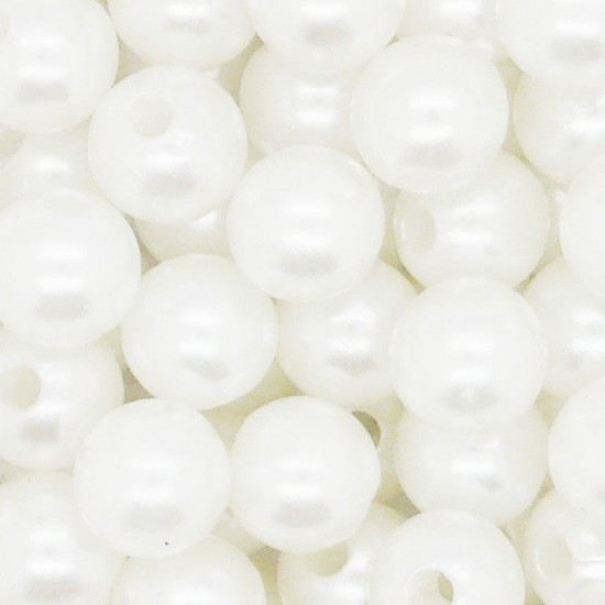 Perles Blanc 14mm x 72 Pièces