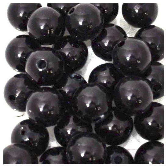 Perles Noir 14mm x 35 Pièces