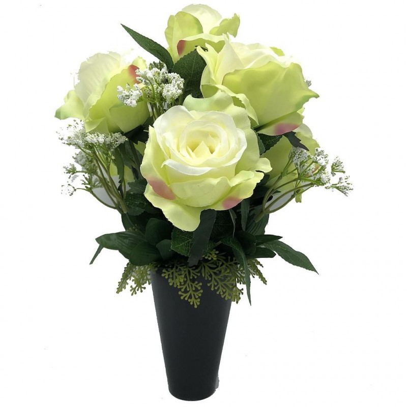 ***Composition florale funéraire - Cône - Nice - Vert H 40cm